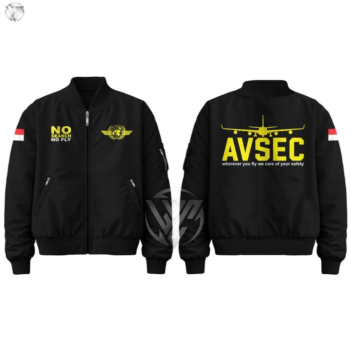 Jaket Bomber Avsec Aviation Security Pria Taslan Nyaman Tebal Premium