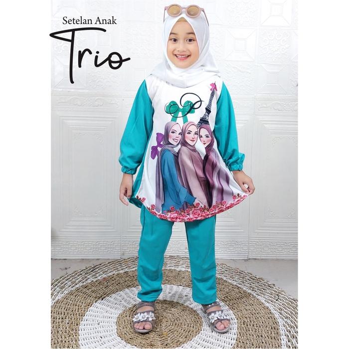 CF Kids Setelan Anak Perempuan Trio Bahan Voxy Adem