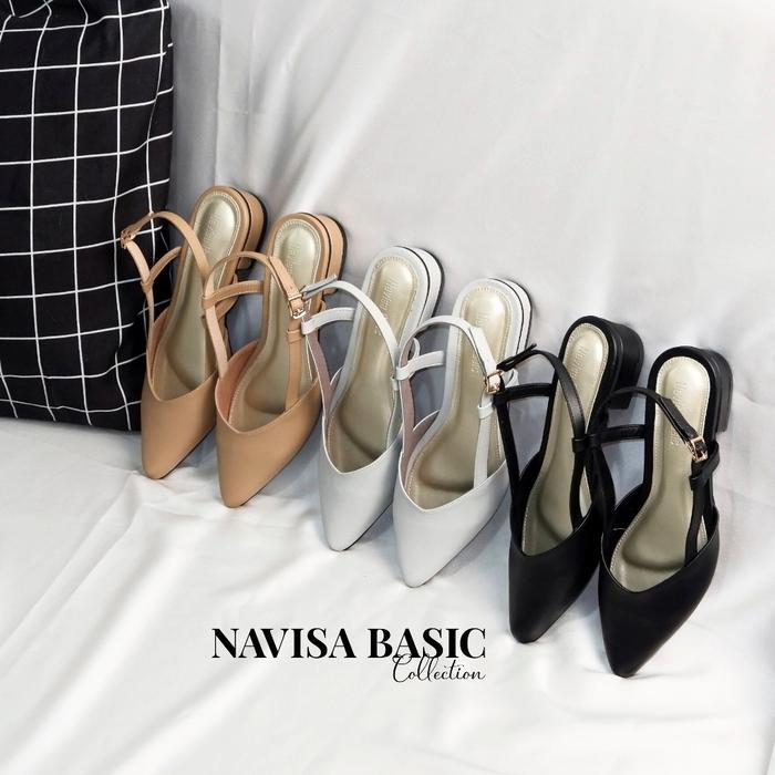 Mules Wanita Heels / Hak 3 Cm Navisa Basic Collection Pluvia Damelia Grend love Patris fleksibel ele