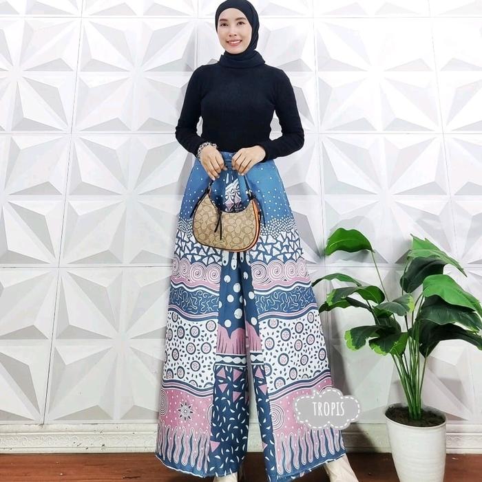 CELANA KULOT CELANA BATIK POLKADOT TUMPUK KERJA KANTORAN BAWAHAN KEBAYA CELANA PANJANG WANITA CELANA
