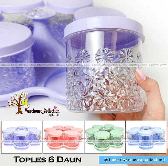 CALISTA SET TOPLES 6 BUNGA / WADAH SNACK TEMPAT MAKANAN / TOPLES ISI 6 + NAMPAN BUNGA