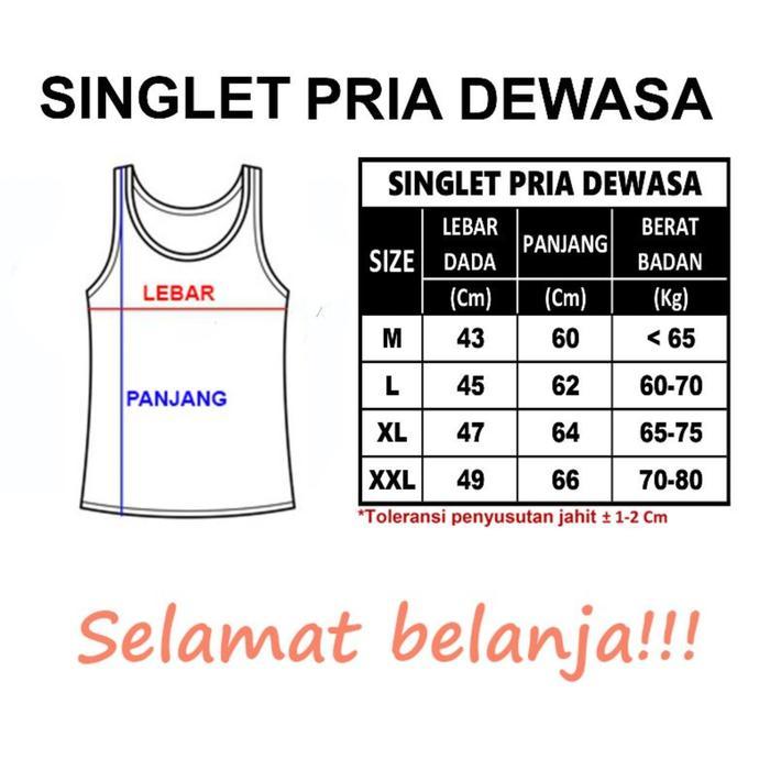 Ready Singlet Pria Dewasa Body Fit Strongman Kaos Dalam Pria