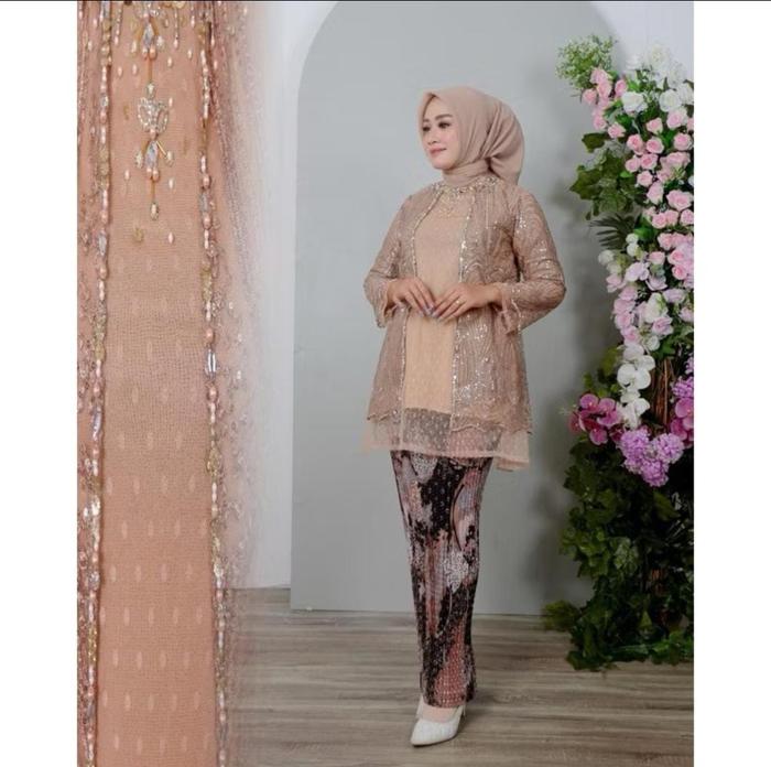 STELAN DAN ATASAN TUNIK SPRIKEL TILE/STELAN TUNIK REMAJA SPRIKEL TILE MUTIARA/TUNIK MODERN/TUNIK TIL