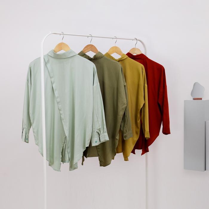 Richdept Evelyn Shirt | Kemeja Wanita Muslim Tangan Panjang | Baju Fit Rayon Twill Pasti Diskon