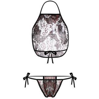 BOOM SALE Missoofficial.id BT1317 Set Lingeri Baju Tidur Wanita Model Sweet Apron Motif Batik Celeme