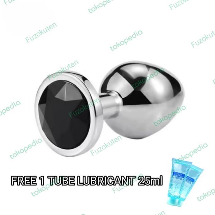 ARUNAZA an@l Plug Stainless Pria Wanita Bulat Hitam Butt Plug an@l Beads Metal