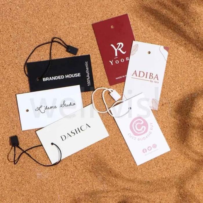 free design hangtag label baju hang tag custom label pakaian label distro premium label tag