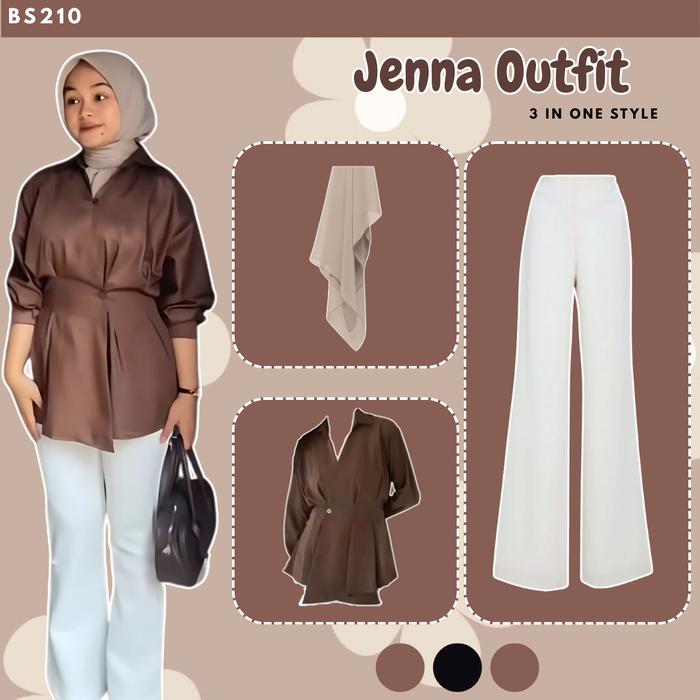 BS210 | Jeena Shirt, Celana Cutbray, Bella Square | OneSet Wanita Terbaru Kekinian Korean Style