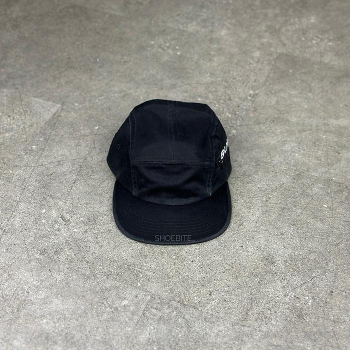 SUPREME SIDE ZIP CAMP CAP BLACK 100% ORIGINAL