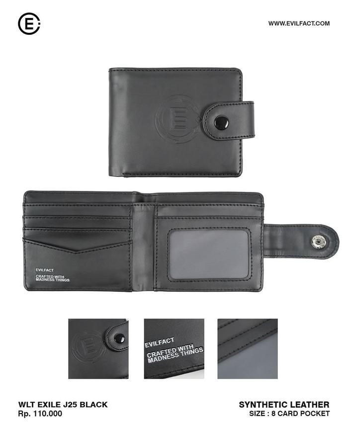 EVIL ARMY WALLET - WLT EXILE J25 BLACK, Dompet Pria, Bahan Sintetis, 8 Slot Kartu, Desain Minimalis,