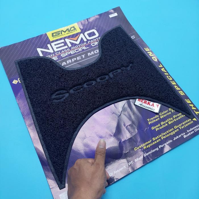 Karpet motor scoopy 2020 2023 model spiral hitam nemo