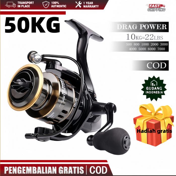 DAIWA Reel COD Reel Pancing HE1000 - 7000 10 Kg/ Reel Pancing Murah Kuat / Reel Pancing Laut Tarikan