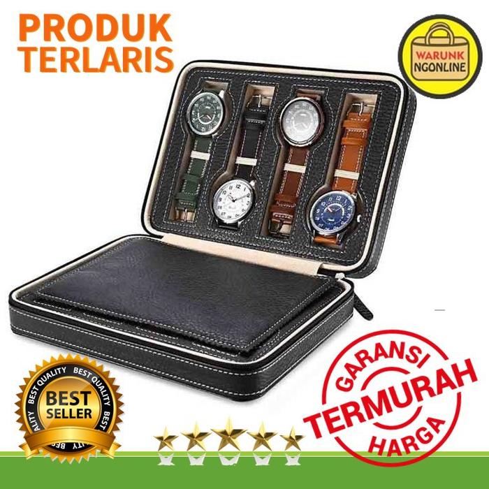 Kotak Tempat Jam Tangan Display Box Bahan Kulit 8 Grid L001 Diskon
