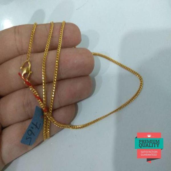 GROSIR KALUNG EMAS ASLI KADAR 916 MODEL RANTE POLOS PADAT PANJANG 50
