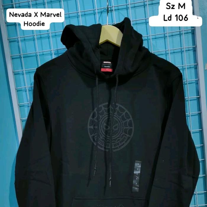 Nevada X Marvel Hoodie Sz M Ld 106 Jaket Hoodie Hitam Dengan Desain Marvel Pria Sweater Zipper Fleec