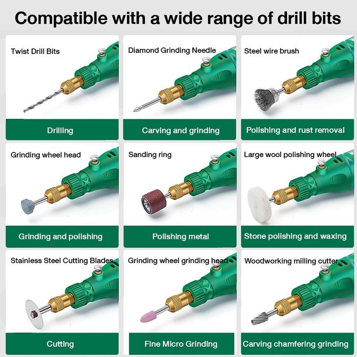 Gerenda listrik Bor Mini 27PCS 12V DC 15000 RPM Mini Drill Electric Engraver Grinder Gerinda Electri
