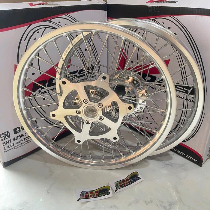 Paketan Velg Jari jari Motor Sonic 150 R Ring 17 Velg Rossi Uk 140/160/185 1Set Depan Belakang
