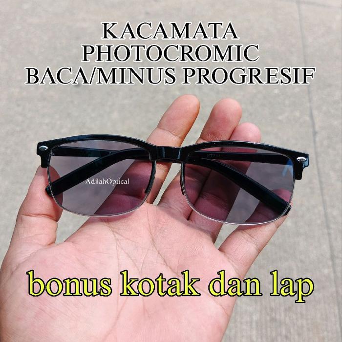 Kacamata Baca Pria Progresif Photocromic tersedia ukuran minus normal kacamata photocromic anti Radi