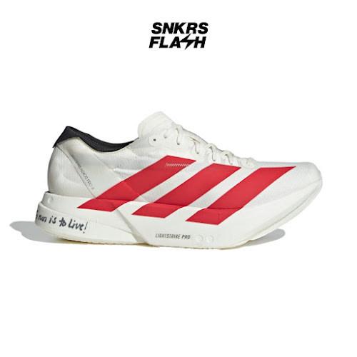 Sepatu Lari Pria ADIDAS ADIZERO ADIOS PRO 4 WHITE BETTER SCARLET - JR6363