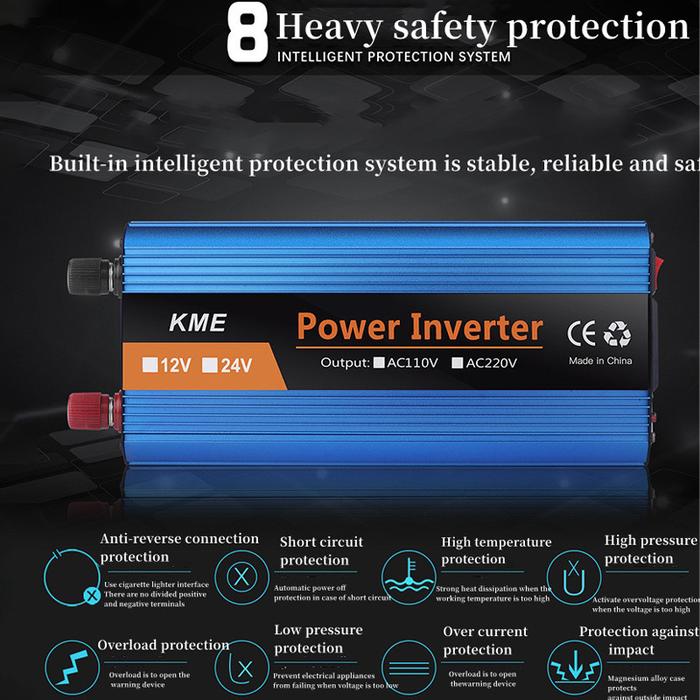500W/1200W/2000W/2600W Car Inverter 12V/24V/36V/48V/60V Portable