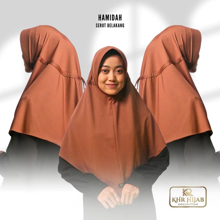 KHR - Bergo Hamidah Serut Belakang Jersey Premium Adem Size L