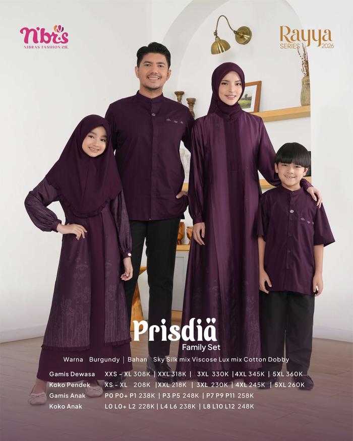 PRISDIA BURGUNDY - NBRS SARIMBIT 2026 FAMSET - SKY SILK mix VISCOSE LUX