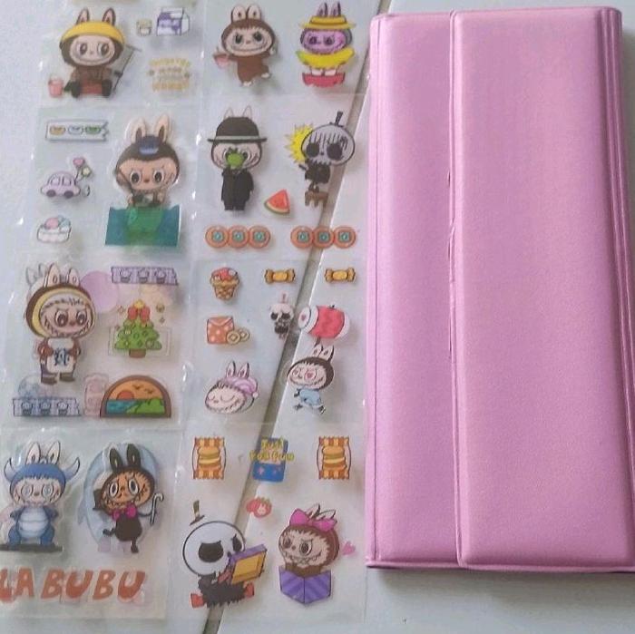 DOMPET DISIPLIN KEUANGAN PINTAR + STIKER LUCU LABUBU mini kapasitas tinggi salem singapura Lipat