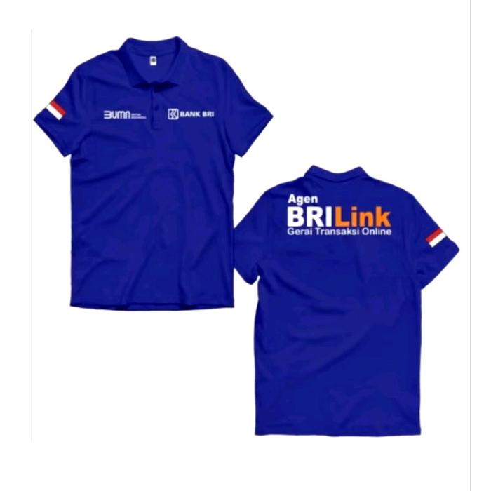 Kaos Polo BRILink Kaos Kerah BRILink Kaos BRILink Lengan Pendek Bordir
