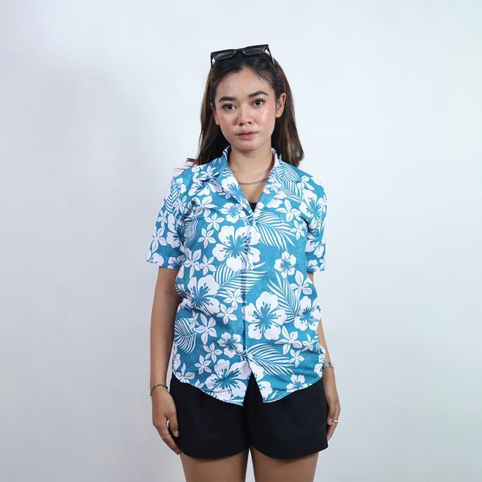 Baju Kemeja Motif Cowok Cewek Bali Pantai Surfing Hawai Kemeja Jumbo BUNGA TOSCA 190