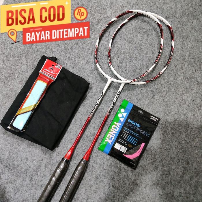 Raket Badminton Arcsaber 11 Pro New 30 Lbs Siap Pakai Terpasang Senar Bg66 Ultimax