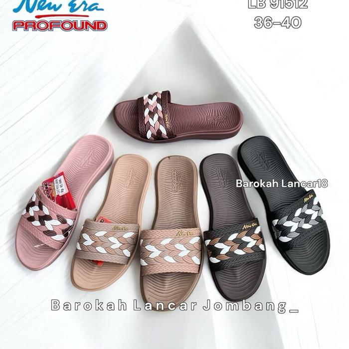 SANDAL SLOP KARET WANITA NEW ERA LB E 91512 KM 10% ORIGINAL RINGAN ANTI AIR Sendal Selop Shoes