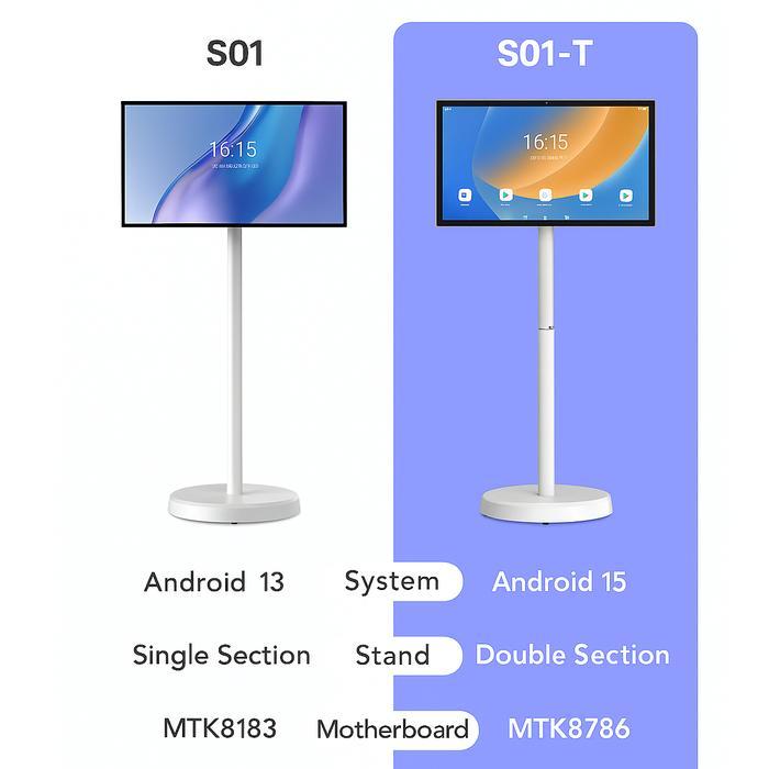 21.5 Inch Rollable Touch Screen Smart Tv Rechargeable Portable Monitor 64Gb Android Tv Mobile Portab