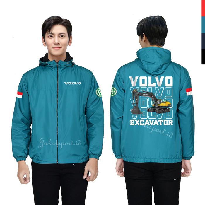 JAKET CUSTOM VOLVO EXCAVATOR CUSTOM PERUSHAAN TERBARU SEMI WF CASUAL HANGAT KEREN SABLON DTF GRATIS 