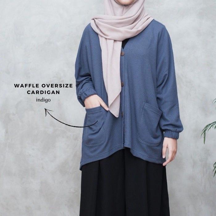 Promo Waffle Oversize Cardi by Safaat.Outfit Bahan Waffle Uniqlo