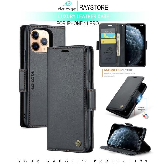 IPHONE 11 PRO FLIP LEATHER CASE PREMIUM-FLIP WALLET CASE UNTUK IPHONE 11 PRO
