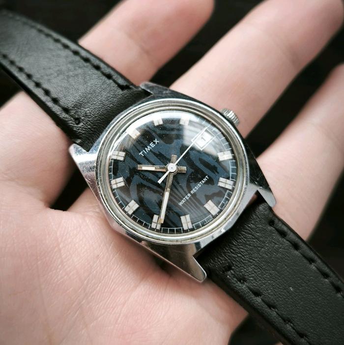 Timex Manual Blue Moire Dial