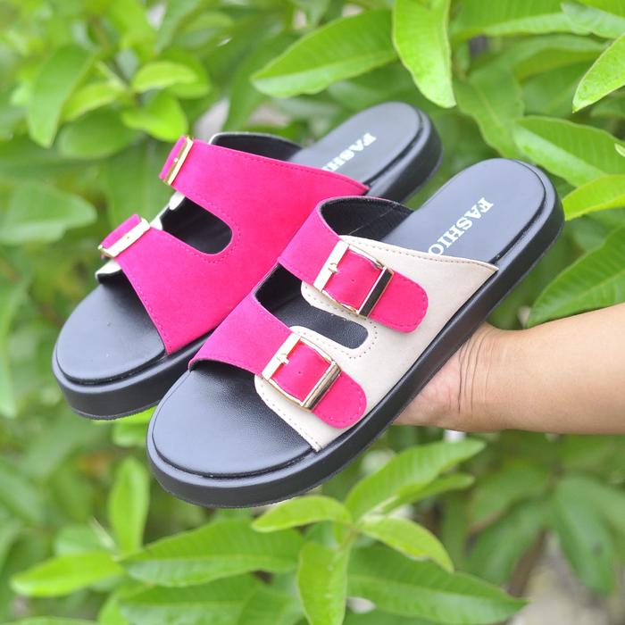 Sandal Lotso Wanita Kekenian Sendal Platform Cewek Selop Karet