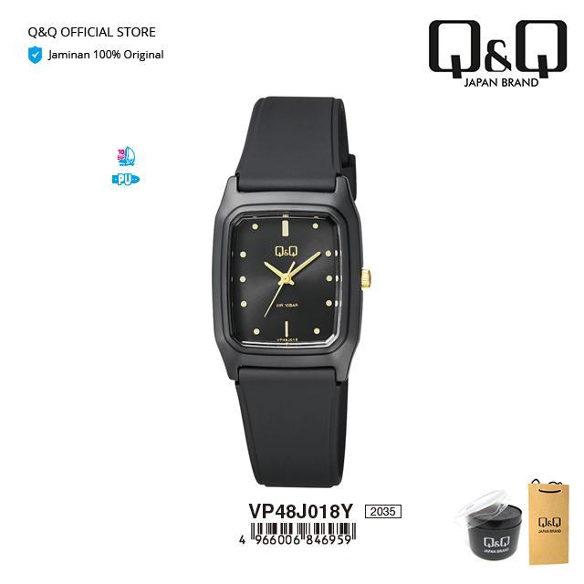 Q&Q Qnq Qq Original Jam Tangan Wanita Kotak Karet Analog - Vp48 Vp48J
