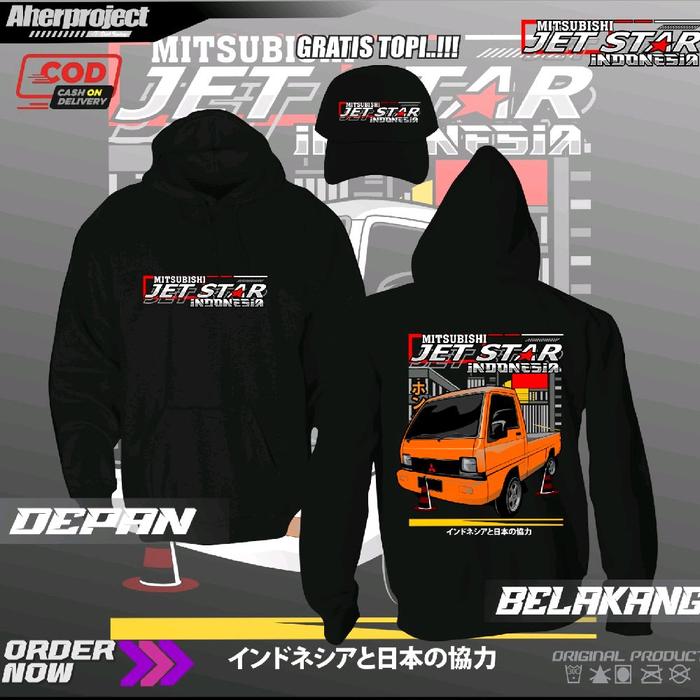 HOODIE FLEECE MOBIL JETSTAR FREE TOPI  hoodie sweater pria dan wanita sweater terlaris nyaman di pak