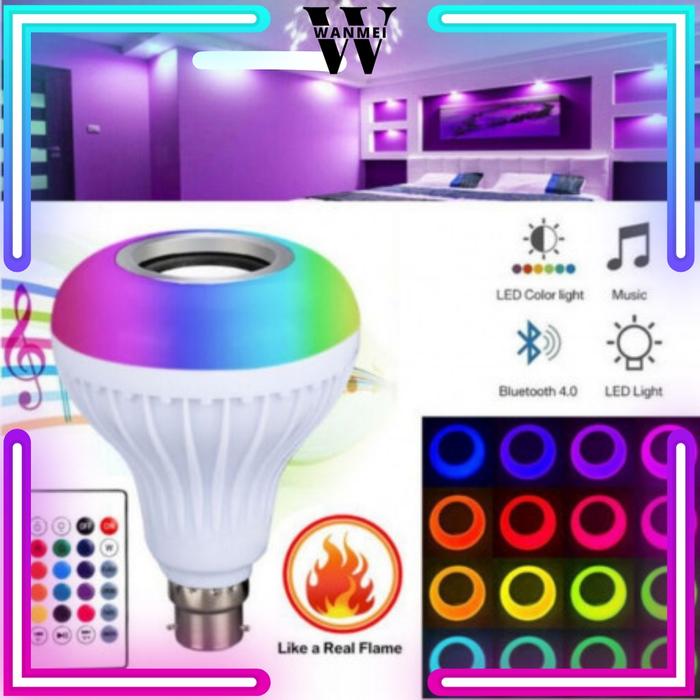 WM Lampu Bohlam Speaker Bluetooth RGB 12W/Lampu Musik Bluetooth
