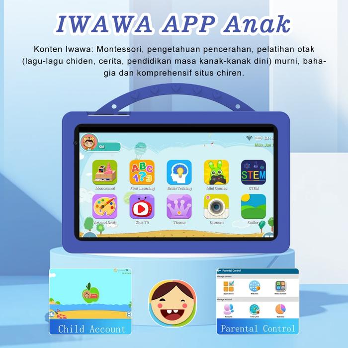 NEW!! READY!! Hancdon Tablet Anti Radiasi Anak F16 8GB+256GB 8.1inch Layar Tablet Dual Sim Card 4G L