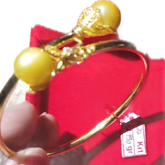 Gelang silang tulips emas 22k