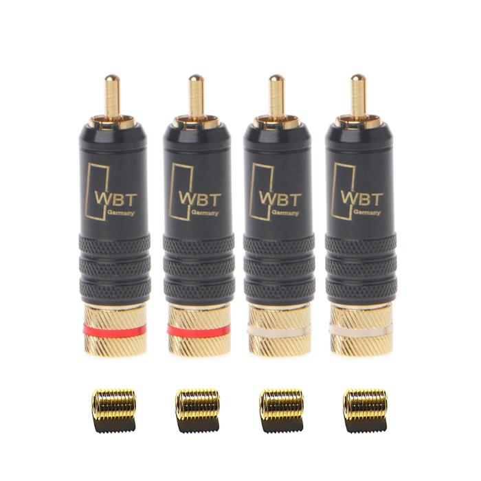 4 Pcs WBT-0144 Gold Plated RCA Plug Lock Soldering o/Video Plugs