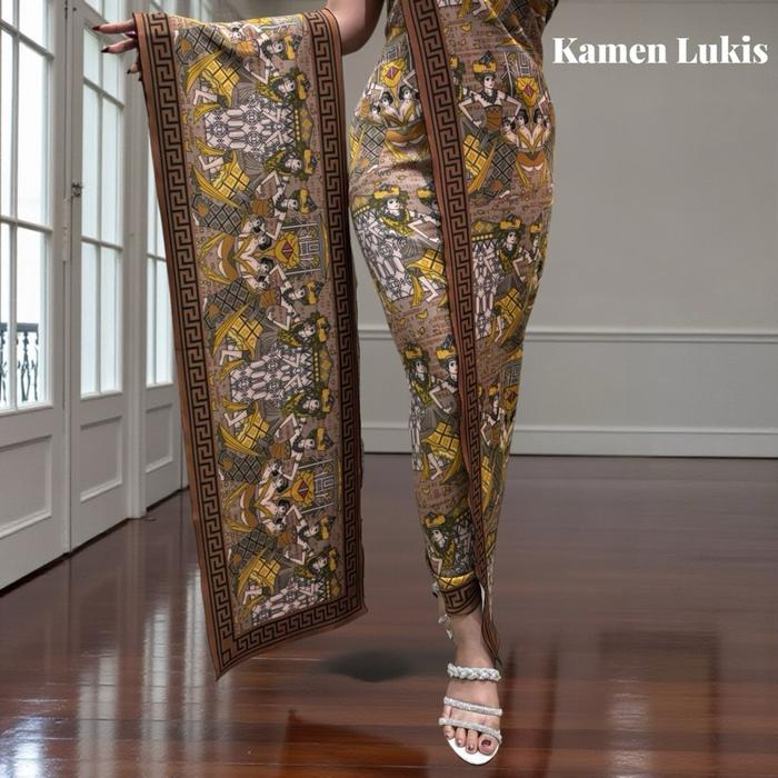 Kamen Traditional Lukis Motif Bali Age & Motif Mohabatin Kain Nyaman Panjang Melar Cantik Wanita