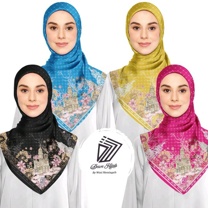 Jilbab Dewe Hijab Seri Zamzam Tower Mekkah Ukuran 115x115 cm Voal Harga 75.000 - Muslim, Square