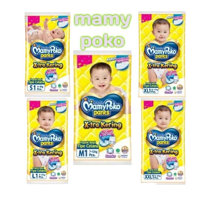 pampers mamy poko kemasan renceng,  1 renceng isi 10