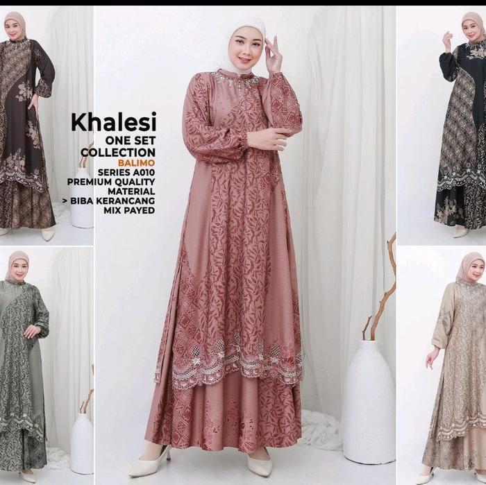 Khalesi One Set Collection Balimo Series A010 BIBA KERANCANG MIX PAYED Bahan Premium Quality untuk P