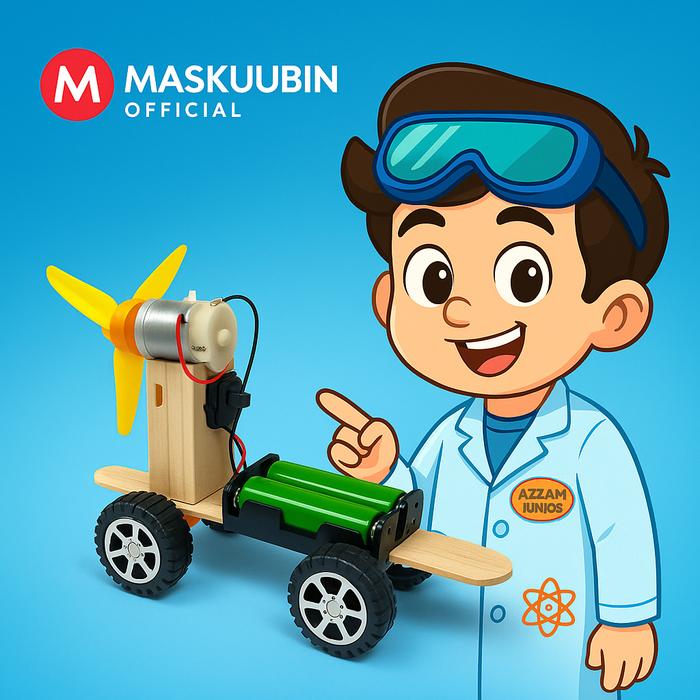MASKUUBIN Mainan Anak Mobil Mobilan Tenaga angin Diy mainan edukasi anak laki laki / mainan rakitan 