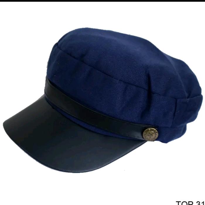 Topi Pria Komando Ariel Aril Elegant Fashion - Lingkar Kepala 54-60 cm - Kulit