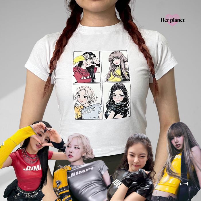 [Her Planet] Blackpink Fanart Crop Top Crop Tee Heavyweight 20s | Blackpink Fanart tshirt | kaos Jum